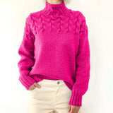 Women's Warm Turtleneck Sweater in Pink