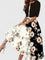 Chantal Elegant Midi Dress in Black-big Floral