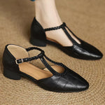 Leather T-Strap Shoes with Braided Strap, photo 8