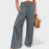Women's Casual Wide Pants in Gray
