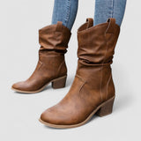 Women's Comfort Leather Boots in Brown