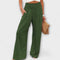 Women's Casual Wide Pants in Green