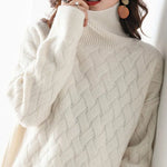 Women's Basketweave-Knit Turtleneck Sweater, photo 3
