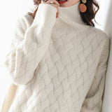 Women's Basketweave-Knit Turtleneck Sweater, photo 3