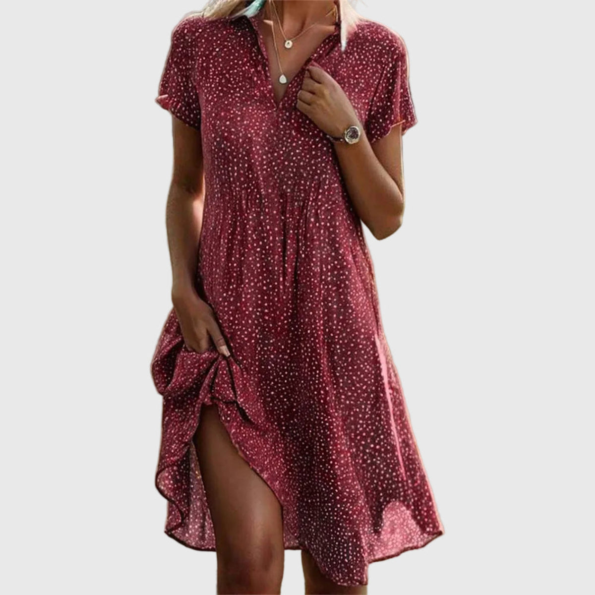 Women's Luxury Midi Dress in Red