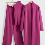 3-Piece Soft Knit Ensemble with Chic Design in Pink