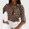 Women's Elegant Long Sleeve Blouse in Khaki