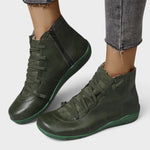 Women's Waterproof Orthopaedic Ankle Boots in Green