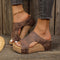 Women's Comfort Stud Wedge Sandals in Khaki