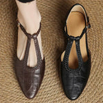 Leather T-Strap Shoes with Braided Strap, photo 7