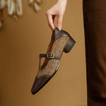 Women's Vintage Tweed T-Strap Brogues, photo 6