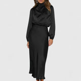 Emryssah Elegant Maxi Dress in Black