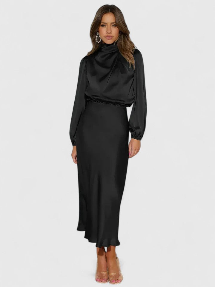 Emryssah Elegant Maxi Dress in Black