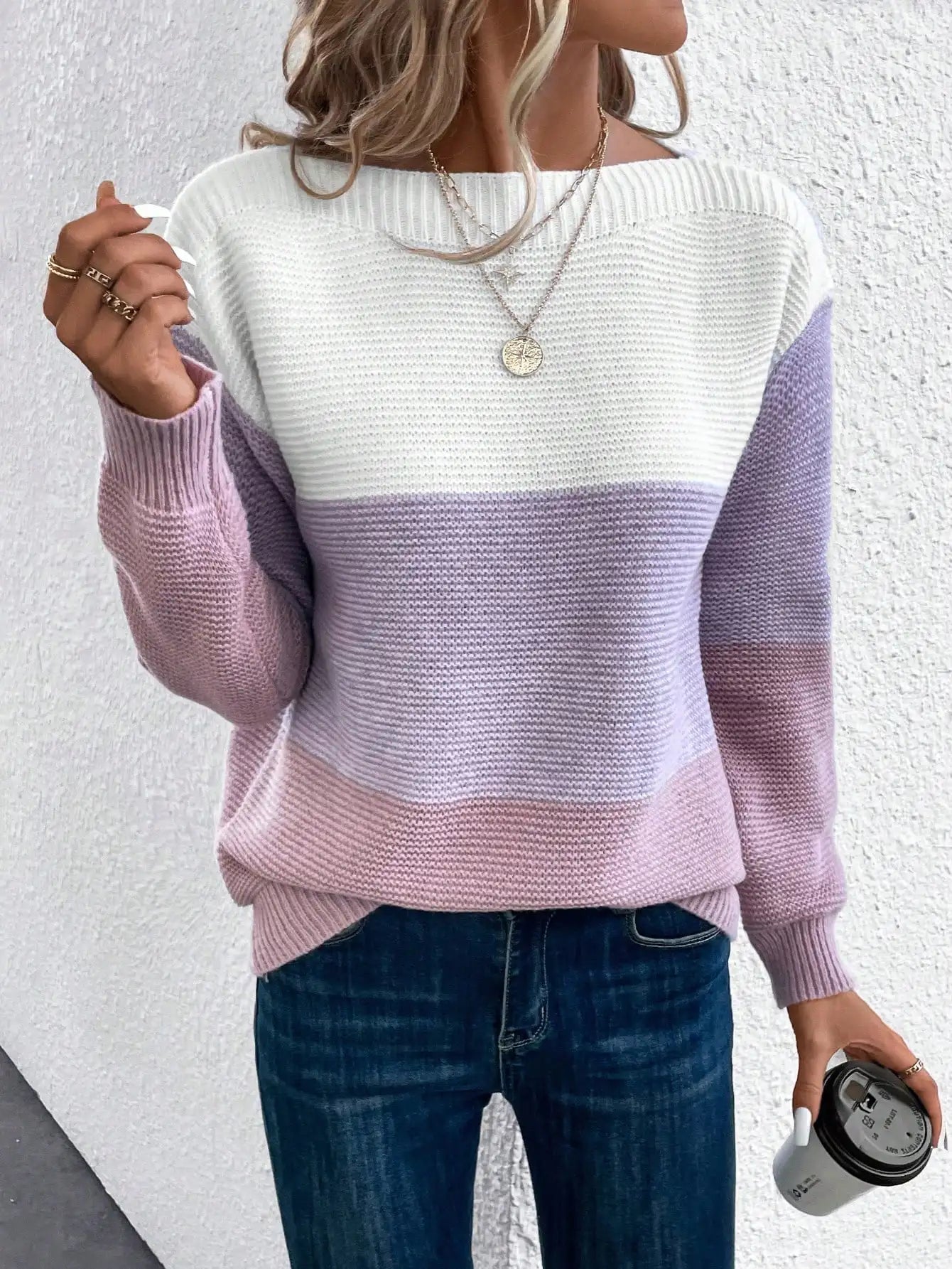 Women's Cozy Ombré Sweater in Purple