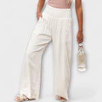 Women's Casual Wide Pants in White