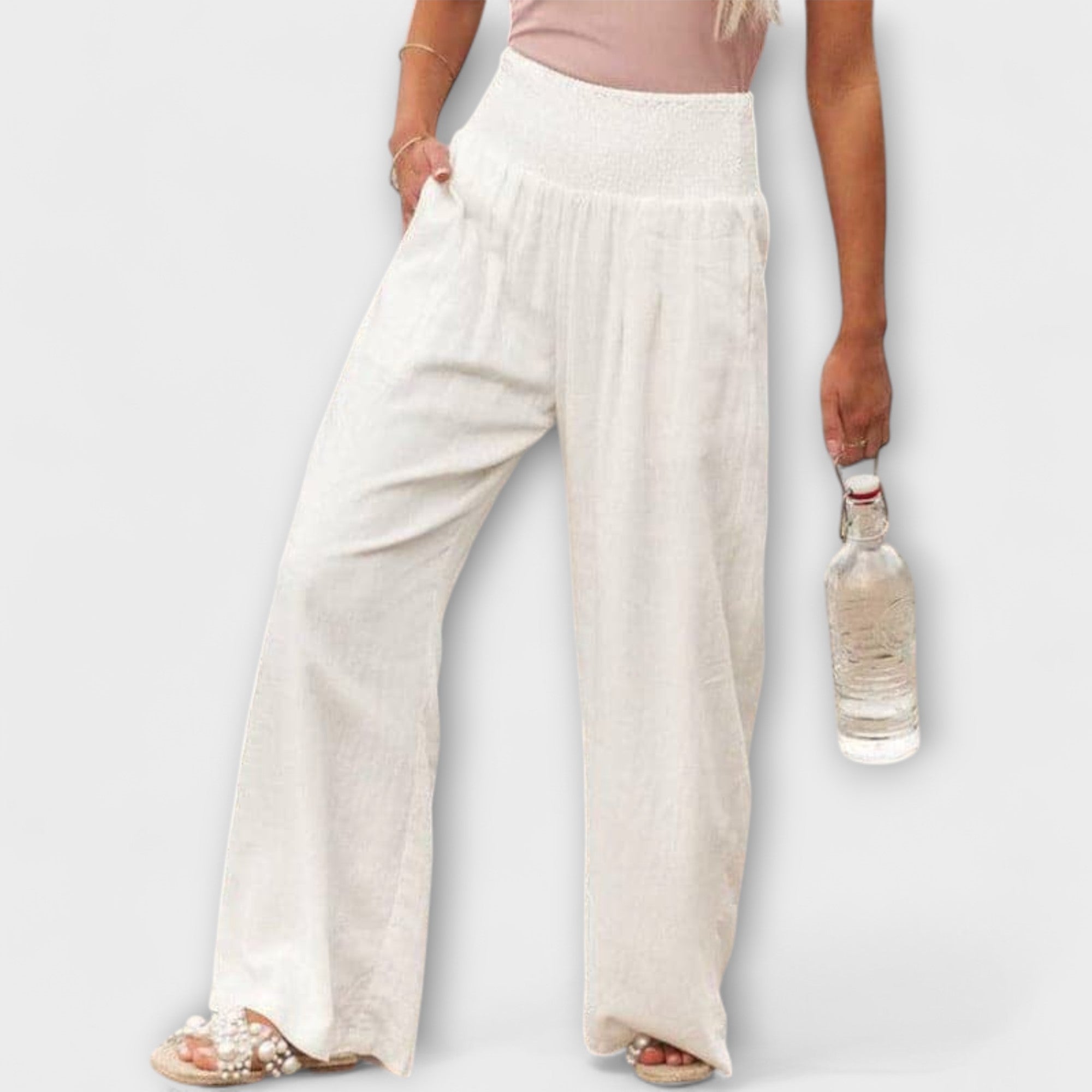 Women's Casual Wide Pants in White