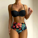 Women's Tropical Bloom Bikini Set in Black