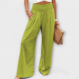 Women's Casual Wide Pants in Light Green