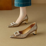 Women's Glitter Pumps with Crystal Buckle, photo 4