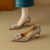 Women's Glitter Pumps with Crystal Buckle, photo 4