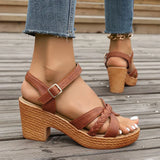 Women's Classic Mid-Heel Sandals in Brown