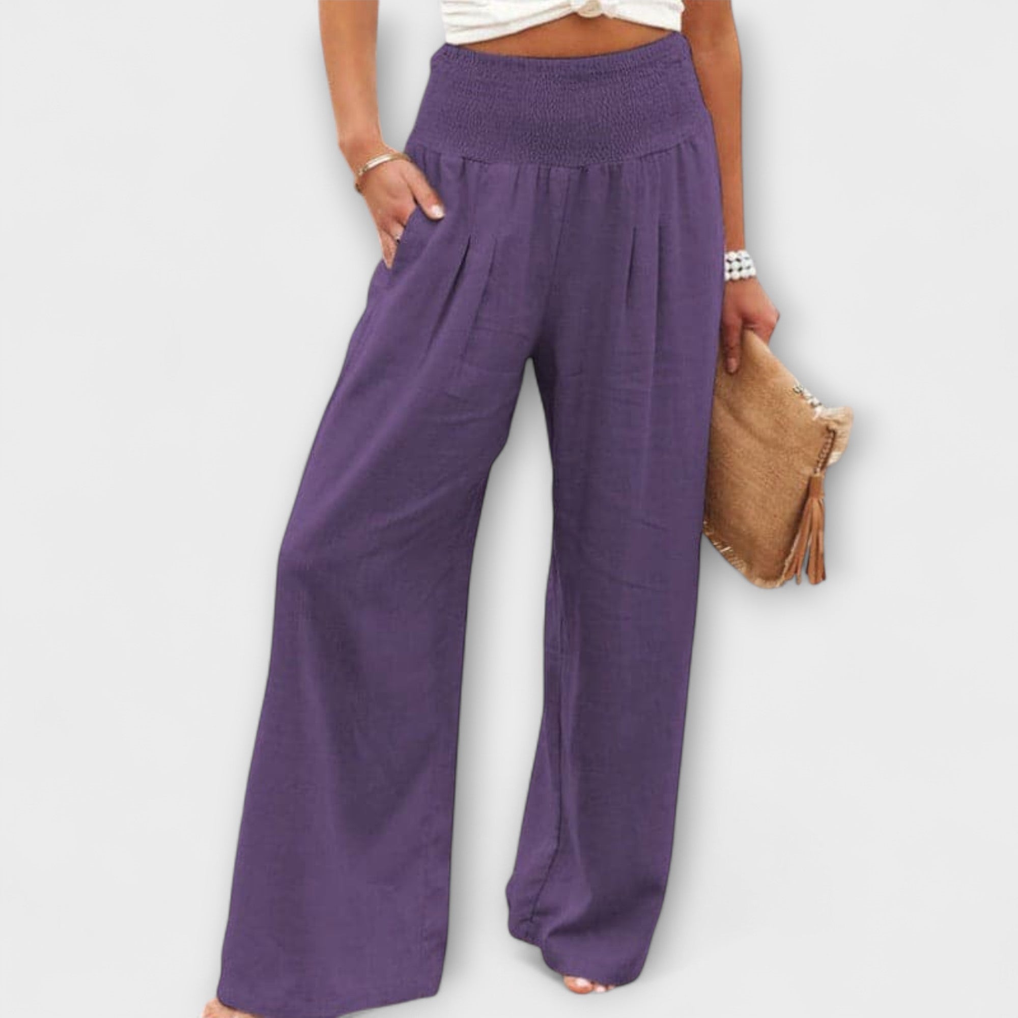 Women's Casual Wide Pants in Purple