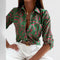Women's Elegant Long Sleeve Blouse in Green