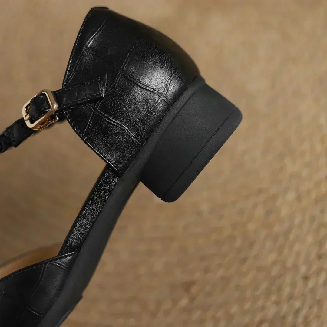 Leather T-Strap Shoes with Braided Strap, photo 11