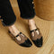 Women's Vintage Tweed T-Strap Brogues in Black