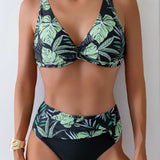 Women's Midnight Garden Bikini Set in Green