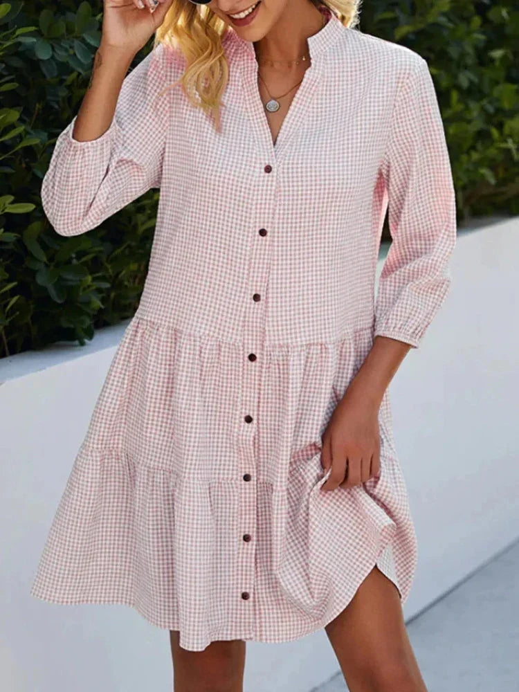 Women's Flowy Day Midi Dress in Pink