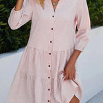 Women's Flowy Day Midi Dress in Pink