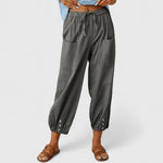Women's Elegant Wide-Leg Pants in Dark Grey