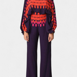 Women's Off-Shoulder Top & Wide-Leg Pants Set in Red