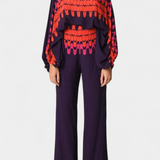 Women's Off-Shoulder Top & Wide-Leg Pants Set in Red