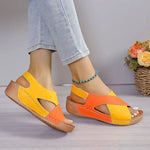 Olivia Comfort Sandals in Red and Yellow