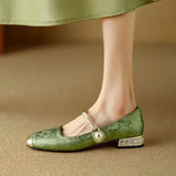 Jacquard Mary Jane Flats with Pearl Strap, photo 5