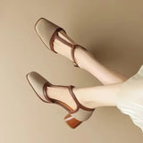 Women's Woven T-Strap Mid-Heel Shoes, photo 6