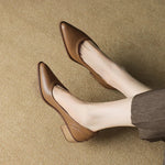 Women's Mid-Heel Mary Janes in Brown