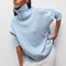 Gerda Cable-Knit Turtleneck Sweater in Blue