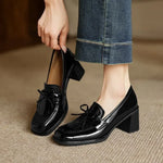 Women's Block-Heel Bow Loafers