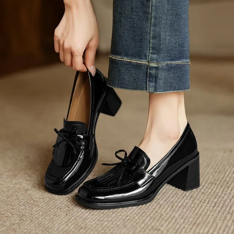Women's Block-Heel Bow Loafers