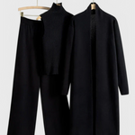 3-Piece Soft Knit Ensemble with Chic Design in Black