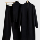 3-Piece Soft Knit Ensemble with Chic Design in Black