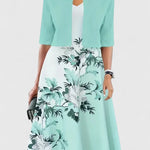 Chantal Elegant Midi Dress in Green
