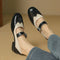 Women's Two-Tone Brogue Mary Janes in Black