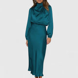 Emryssah Elegant Maxi Dress in Blue