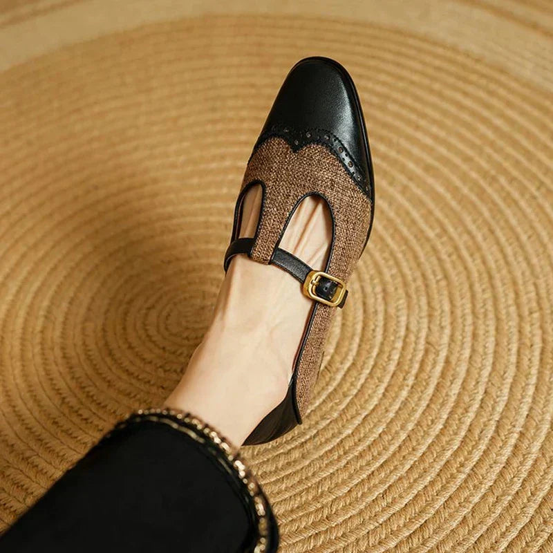 Women's Vintage Tweed T-Strap Brogues, photo 2