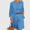 Women's Elegant Suit 2-Piece Set in Blue