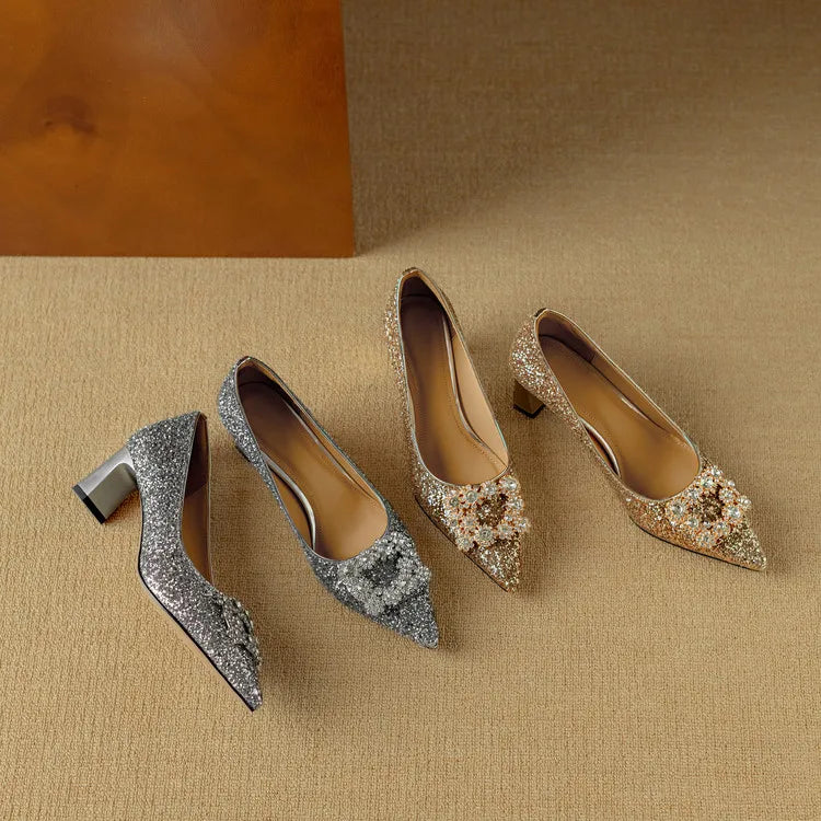 Women's Glitter Pumps with Crystal Buckle, photo 22